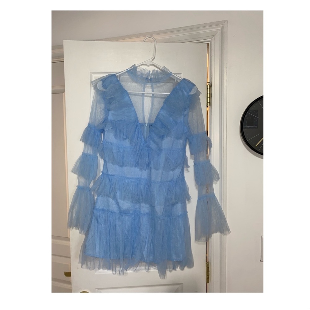 blue tulle dress